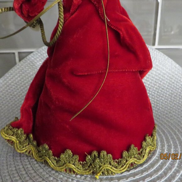 GORGEOUS KOESTEL Deep Red Velvet Dress Angel - Picture 6 of 9